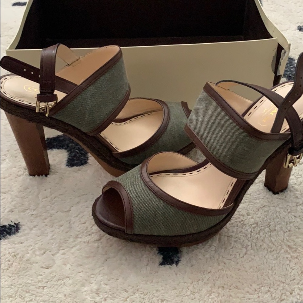 Coach black heel sandals